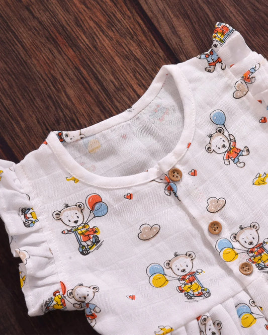 FROCKS - TEDDY BALLOON PRINT