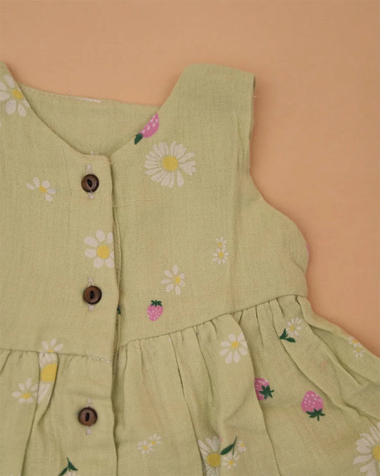 Strawberry Light Green Frock