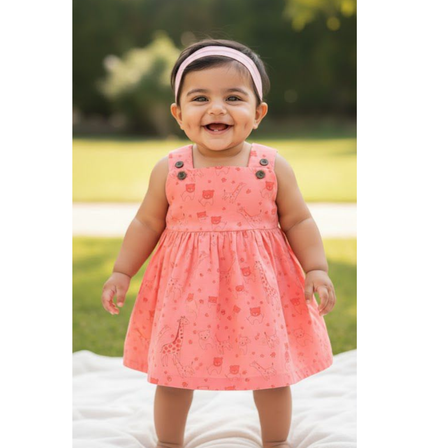 Orange Giraffe Frock