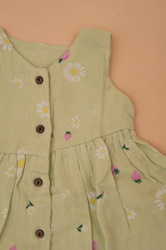 Strawberry Light Green Frock