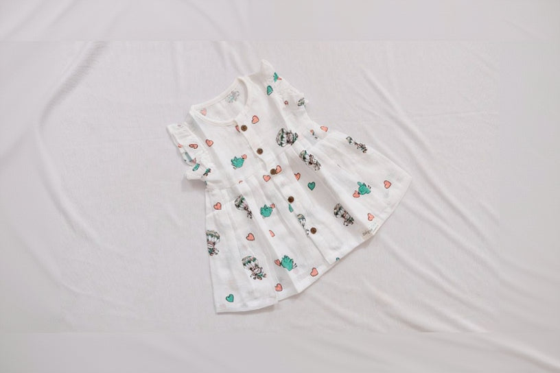 FROCK-TEDDY BIRD GREEN