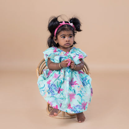 Butterfly sky blue Frock