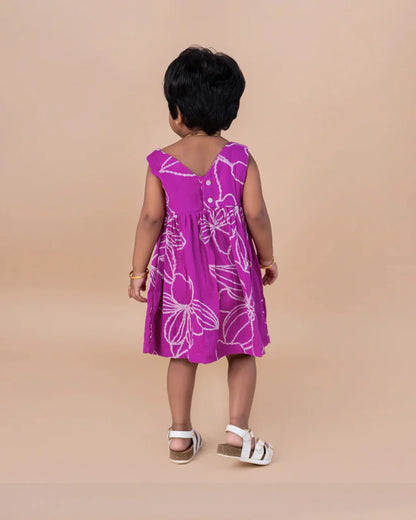 Magenta Big Floral-V neck