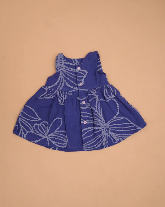 Dark Blue Floral Frock
