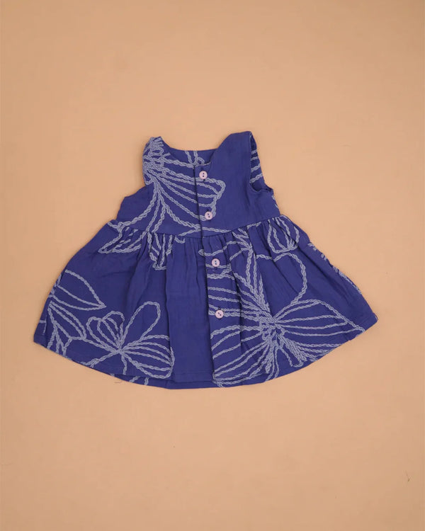 Dark Blue Floral Frock