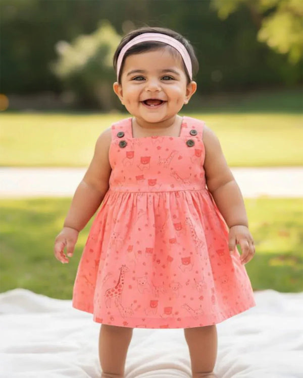 Orange Giraffe Frock