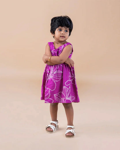Magenta Big Floral-V neck