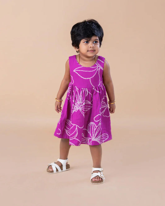Magenta Big Floral-V neck