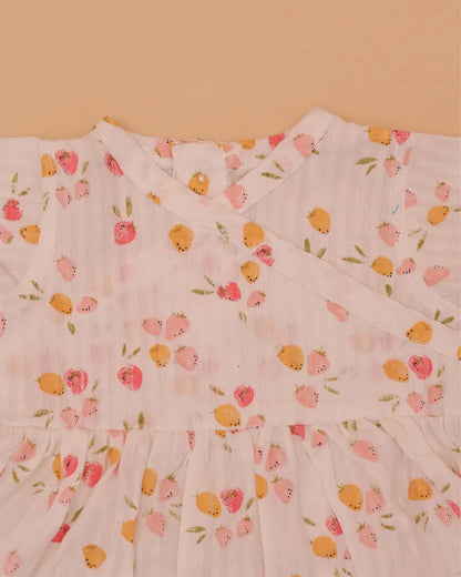 White Strawberry Frock