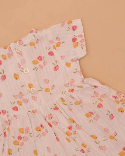 White Strawberry Frock