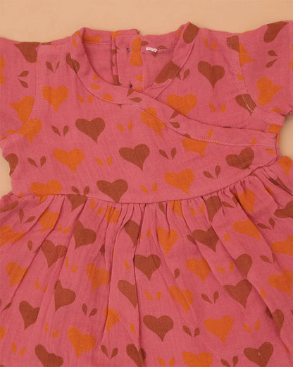 Orange Heart  Frock