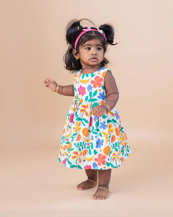 Back Zip Fruits Frock