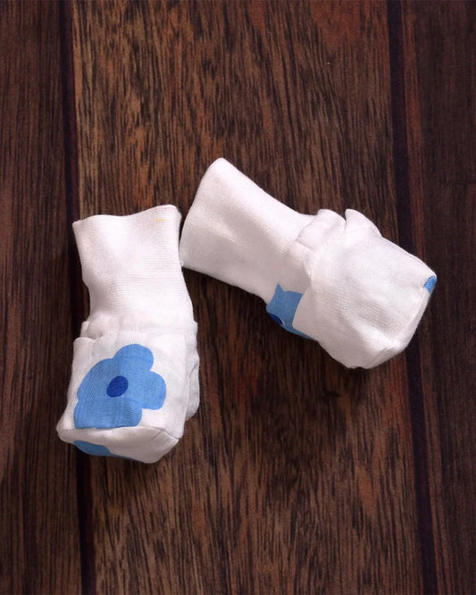 BLUE FLORAL BOOTIES