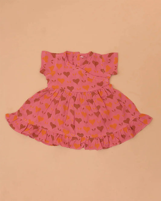 Orange Heart  Frock