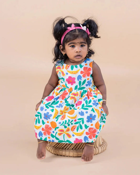 Back Zip Fruits Frock