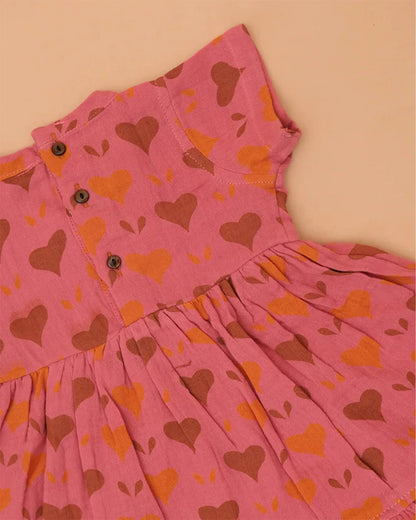 Orange Heart  Frock