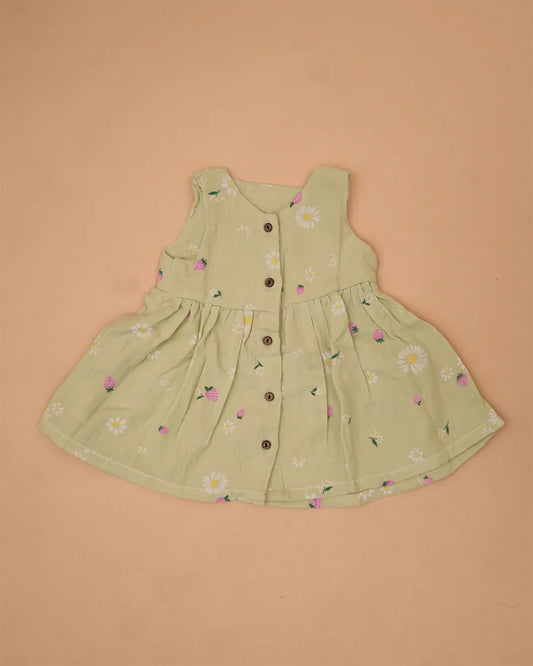 Strawberry Light Green Frock