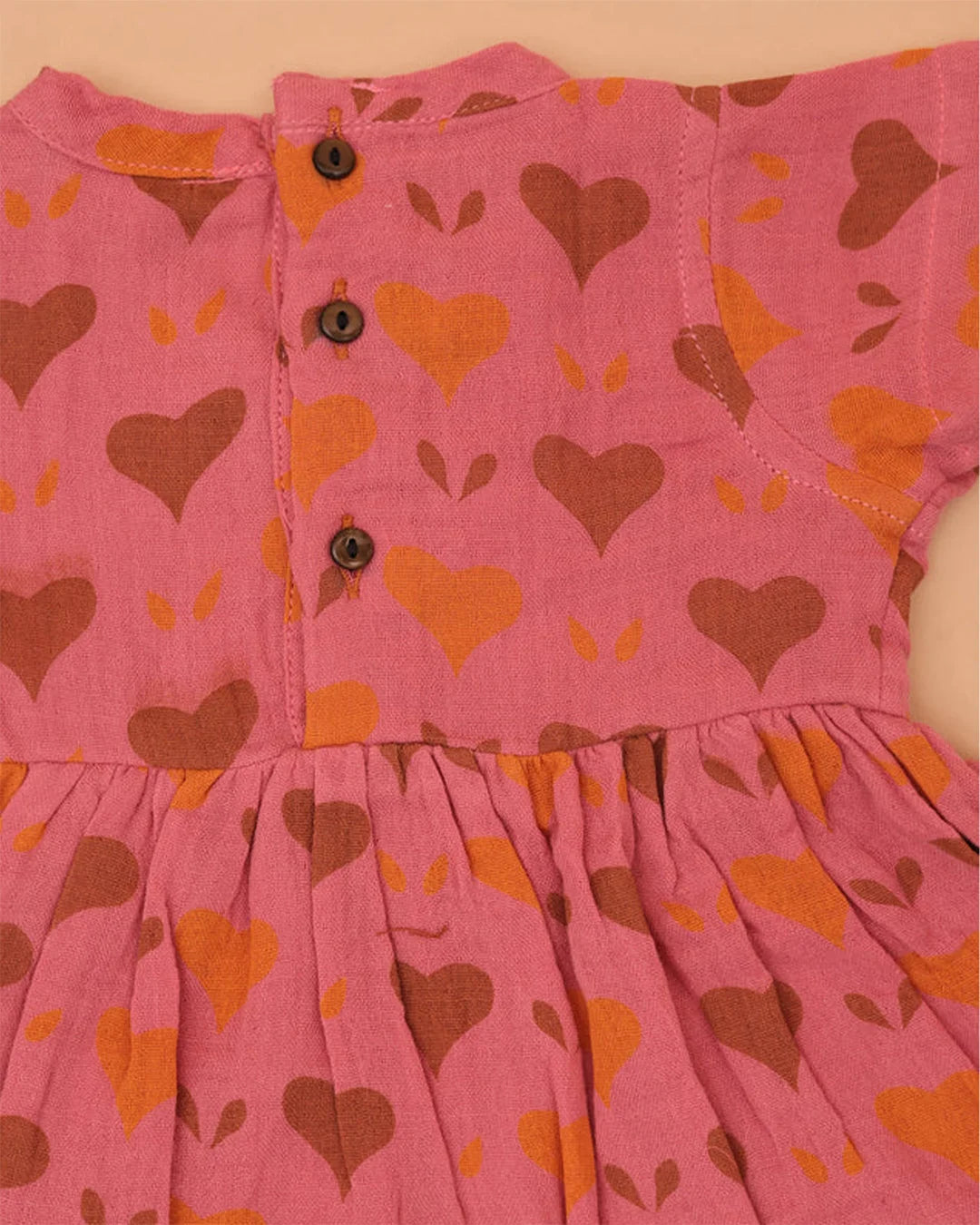 Orange Heart  Frock