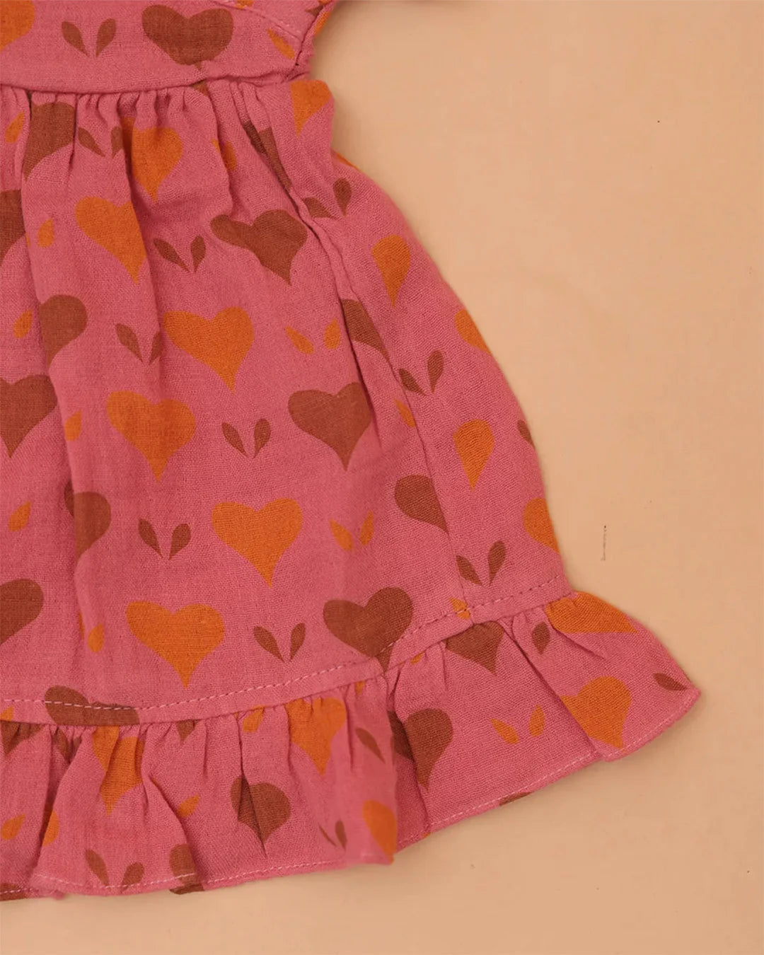 Orange Heart  Frock