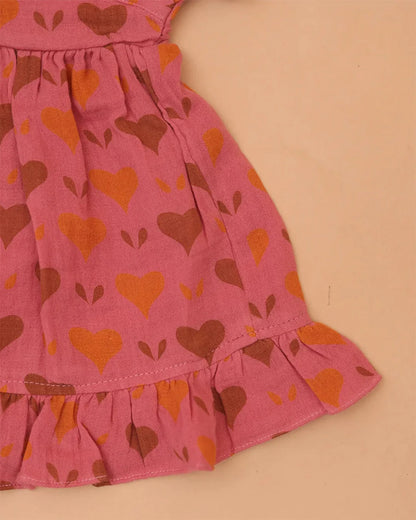 Orange Heart  Frock