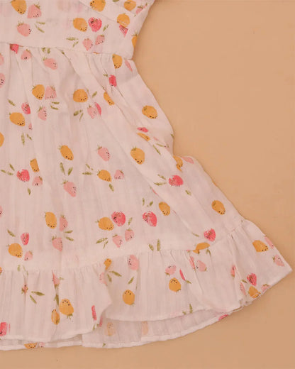 White Strawberry Frock
