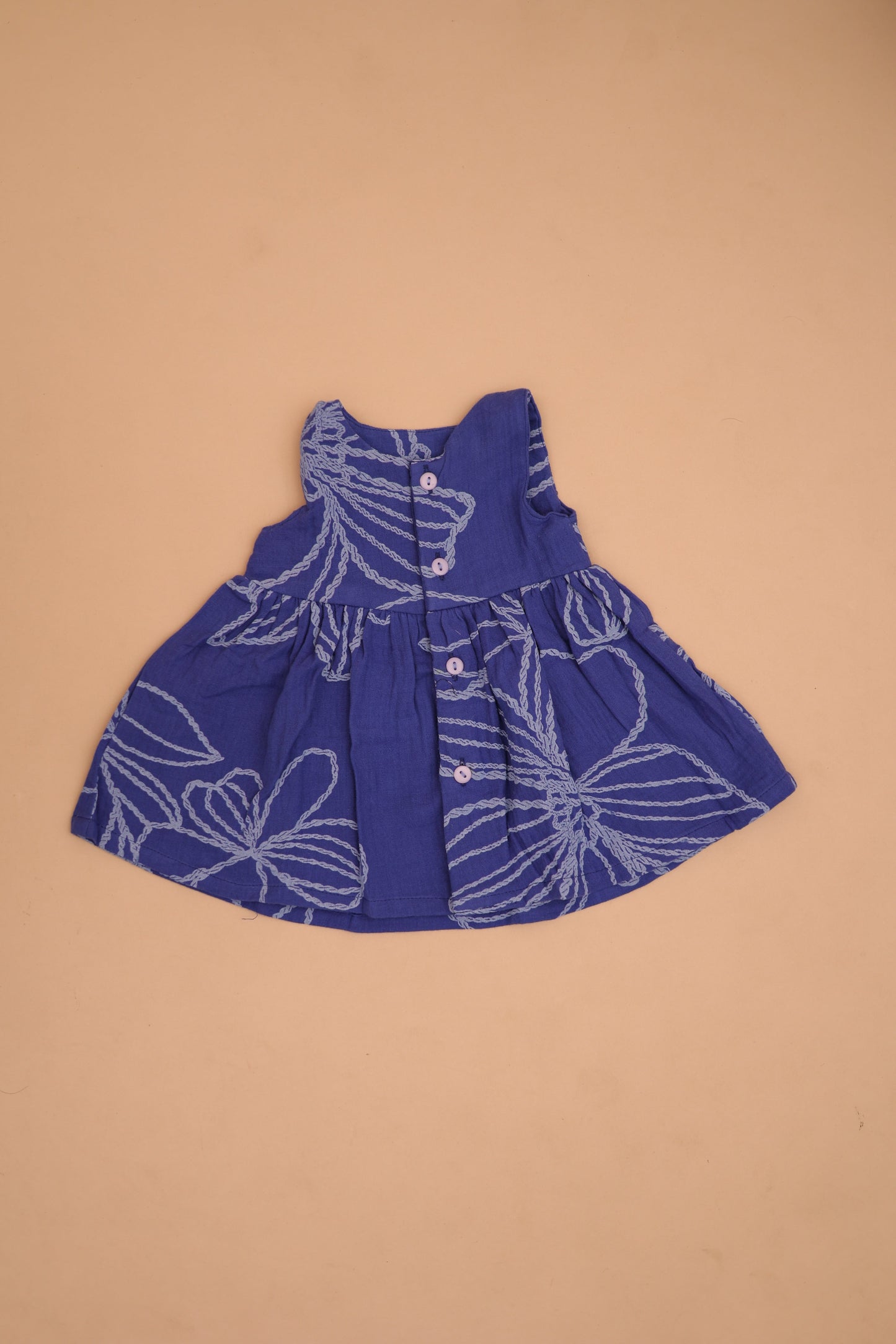 Dark Blue Floral Frock