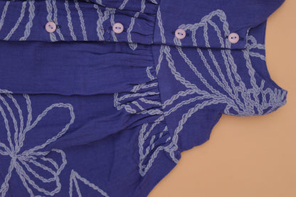 Dark Blue Floral Frock