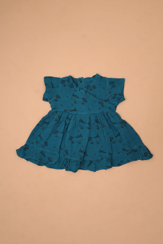 Teal Blue Unicorn Frock