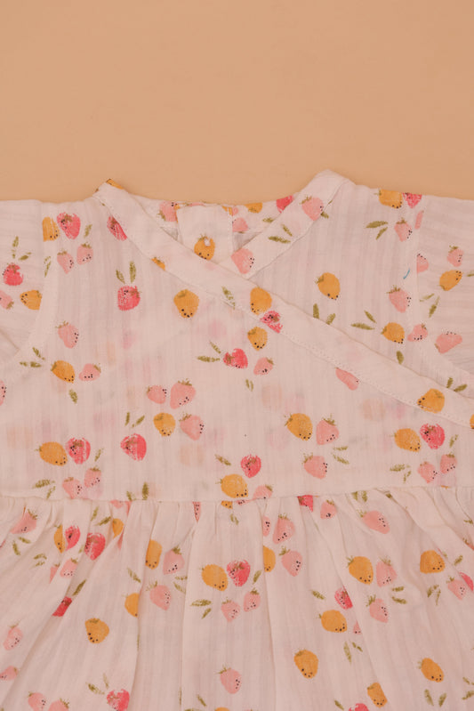 White Strawberry Frock